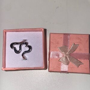 Silver double heart Ring